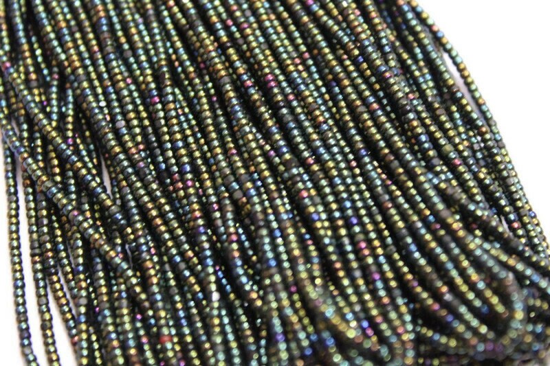 13/0 Charlotte Cut Beads, Iris Green, 1/3/5 Hanks, Miyuki Seed Beads, Embroidery Beads, Craft Supply, Jewelry Findings, 3006.