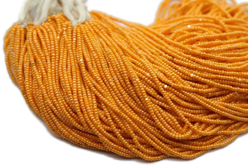 13/0 Charlotte Cut Beads, Light Orange Opaque Luster, 1/3/5 Hanks, Preciosa Ornella Beads, Embroidery Beads, Craft Supply, Jewelry Findings, 98120.