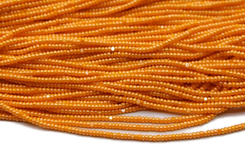 13/0 Charlotte Cut Beads, Light Orange Opaque Luster, 1/3/5 Hanks, Preciosa Ornella Beads, Embroidery Beads, Craft Supply, Jewelry Findings, 98120.