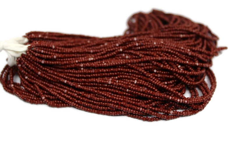 11/0 Charlotte Cut Beads Reddish Brown (2 Perfect Facets) 1/3/5 Hanks, Embroidery Material, Jewelry Supply,Vintage Premium True Cuts, 93310