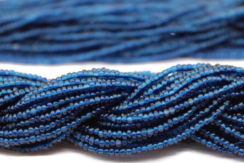 11/0 Charlotte Cut Beads Tr. Montana Blue (2 Perfect Facets) 1/3/5 Hanks, Embroidery Material, Jewelry Supply,Vintage Premium True Cuts, 60100