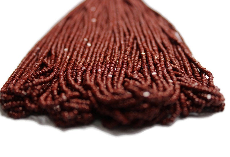 11/0 Charlotte Cut Beads Reddish Brown (2 Perfect Facets) 1/3/5 Hanks, Embroidery Material, Jewelry Supply,Vintage Premium True Cuts, 93310