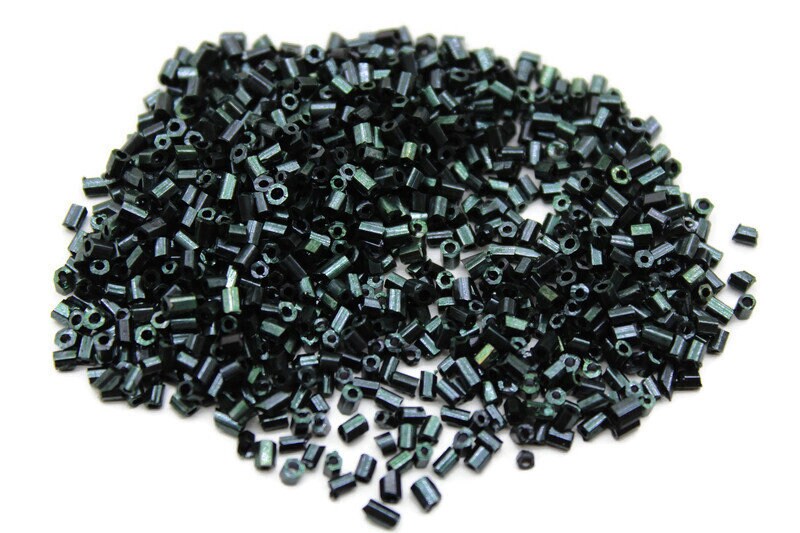 11/0 2 Cut Seed Beads, Dark Hunter Metallic, 20/50/100 Grams Packs, Embroidery making, Economical Jewelry Making, Indian Hex Cut, Hexagon Beads, 749D/2.