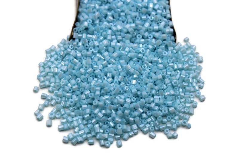 11/0 2 Cut Seed Beads, Marine Blue Frosted, 20/50/100 Grams Packs, Embroidery making, Economical Jewelry Making, Hexagon Beads, 1049D/9.