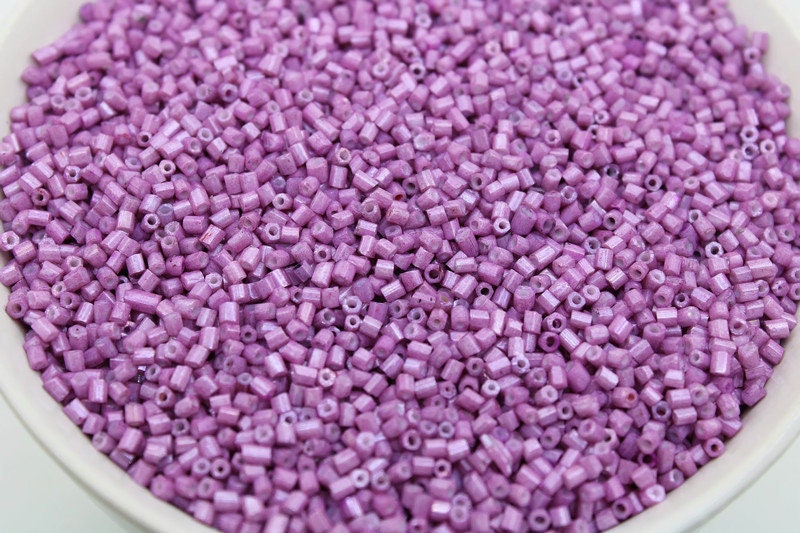 11/0 2 Cut Seed Beads, Orchid Frosted, 20/50/100 Grams Packs, Embroidery making, Economical Jewelry Making, Indian Hex Cut, Hexagon Beads, 524L/20.