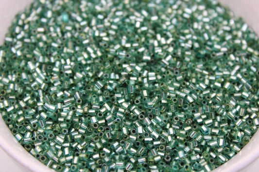 11/0 2 Cut Seed Beads, L. Forest Silver-Lined, 20/50/100 Grams Packs, Embroidery making, Economical Jewelry Making, Indian Hex Cut Beads,218D/5.