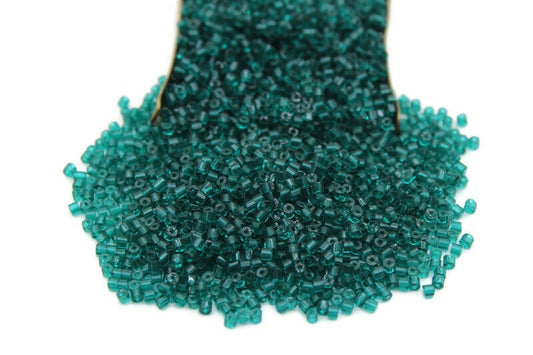 11/0 Preciosa 2 Cut Beads, Tr. Sea Green, Hexagon Glass Czech Seed Beads, 20/50/100 Grams Packs, Preciosa Ornella Beads, Embroidery Beads, Jewelry Findings, 50710/S5