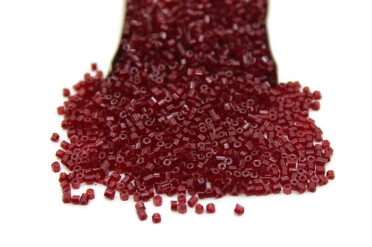 11/0 Preciosa 2 Cut Beads, Tr. Ruby Red, Hexagon Glass Czech Seed Beads, 20/50/100 Grams Packs, Preciosa Ornella Beads, Embroidery Beads, Jewelry Findings, 90090/S9