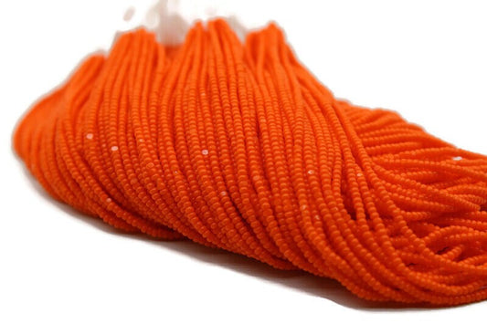 13/0 Charlotte Cut Beads, Orange Opaque, 1/3/5 Hanks, Preciosa Ornella Beads, Embroidery Beads, Craft Supply, Jewelry Findings, 93140.