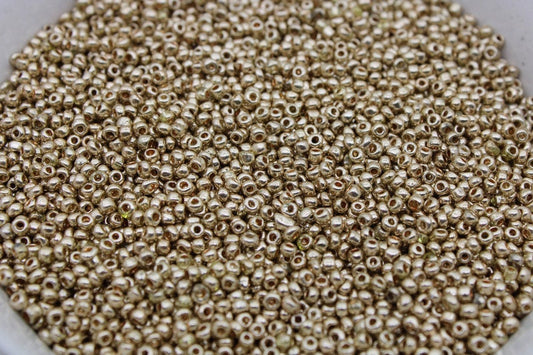 11/0 Seed Beads, Gold Metallic, 20/50/100 Grams Packs, Embroidery making, Economical Jewelry Making, Indian Seed Beads, Craft Supply, 9004