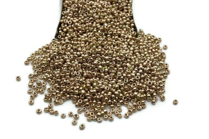 11/0 Seed Beads, Gold Metallic, 20/50/100 Grams Packs, Embroidery making, Economical Jewelry Making, Indian Seed Beads, Craft Supply, 9004