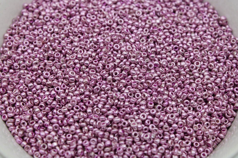 11/0 Seed Beads, Pink Metallic, 20/50/100 Grams Packs, Embroidery making, Economical Jewelry Making, Indian Seed Beads, Craft Supply, 9006