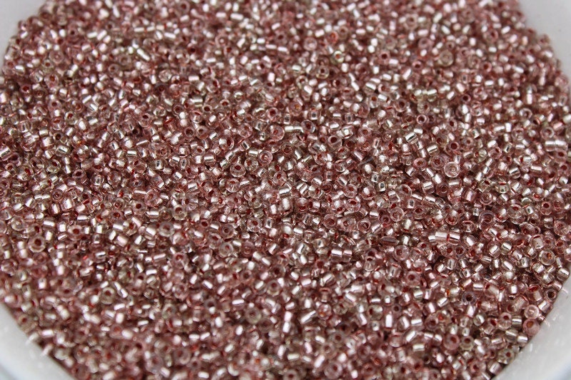 11/0 Seed Beads, Pink Silver-Line, 20/50/100 Grams Packs, Embroidery making, Economical Jewelry Making, Indian Seed Beads, Craft Supply, 8001