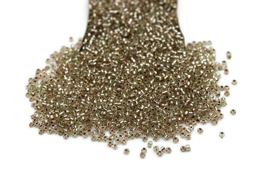 11/0 Seed Beads, Gold Silver-Line, 20/50/100 Grams Packs, Embroidery making, Economical Jewelry Making, Indian Seed Beads, Craft Supply, 8003