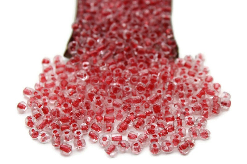 6/0 Seed Beads, Red Color-Lined, 20/50/100 Grams Packs, Embroidery Beads, Jewelry Beads, Craft Supply, Rondelle Beads, Indian Seed Beads, 302/1.