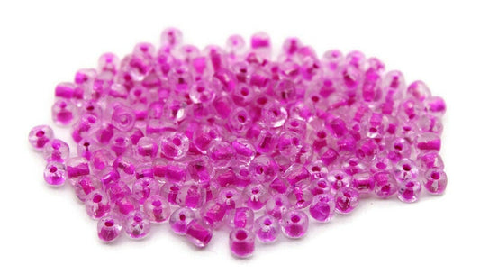 6/0 Seed Beads, Cerise Pink Color-Lined, 20/50/100 Grams Packs, Embroidery Beads, Jewelry Beads, Craft Supply, Rondelle Beads, Indian Beads, 159/12.