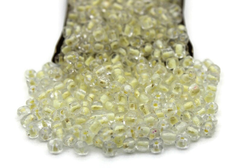 6/0 Seed Beads, Cream Color-Lined, 20/50/100 Grams Packs, Embroidery Beads, Jewelry Beads, Craft Supply, Rondelle Beads, Indian Seed Beads, 2206/14.