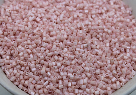 11/0 2 Cut Seed Beads, Blush Pink Frosted , 20/50/100 Grams Packs, Embroidery making, Economical Jewelry Making. Indian Hexagon Beads, 1011D/11.