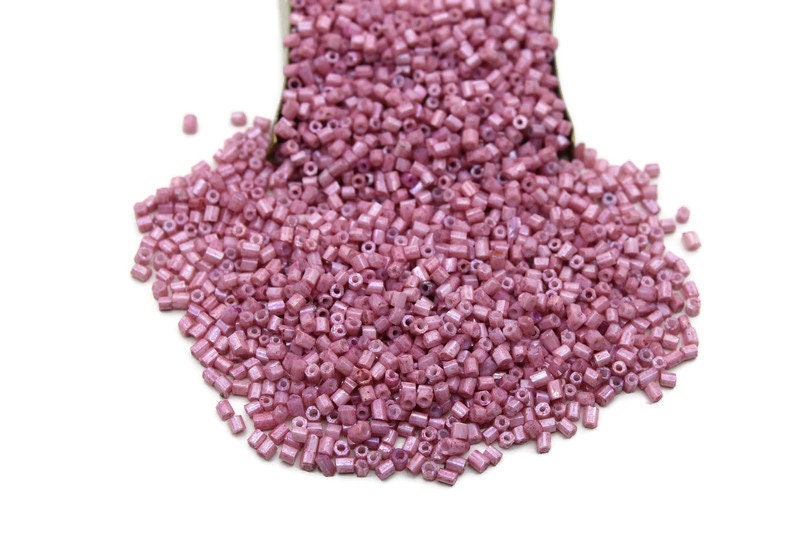 11/0 2 Cut Seed Beads, Camio Pink Frosted, 20/50/100 Grams Packs, Embroidery making, Economical Jewelry Making. Indian Hexagon Beads, 1021D/15.