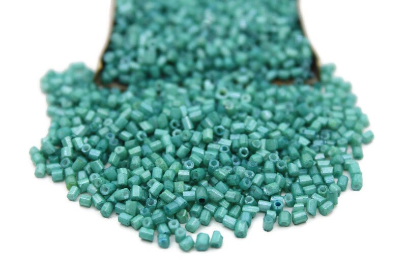 11/0 2 Cut Seed Beads, L. Teal Frosted, 20/50/100 Grams Packs, Embroidery making, Economical Jewelry Making, Indian Hex Cut, Hexagon Beads, 1017D/1.