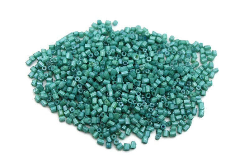 11/0 2 Cut Seed Beads, L. Teal Frosted, 20/50/100 Grams Packs, Embroidery making, Economical Jewelry Making, Indian Hex Cut, Hexagon Beads, 1017D/1.