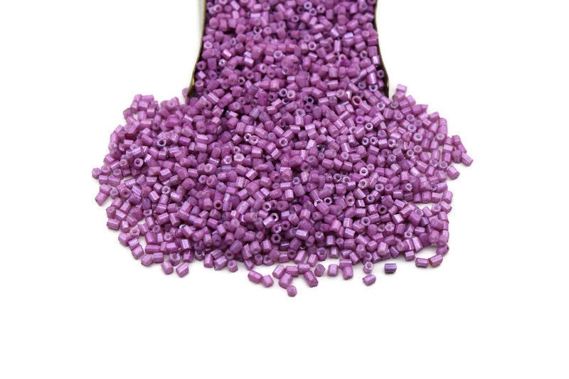 11/0 2 Cut Seed Beads, Orchid Frosted, 20/50/100 Grams Packs, Embroidery making, Economical Jewelry Making, Indian Hex Cut, Hexagon Beads, 524L/20.