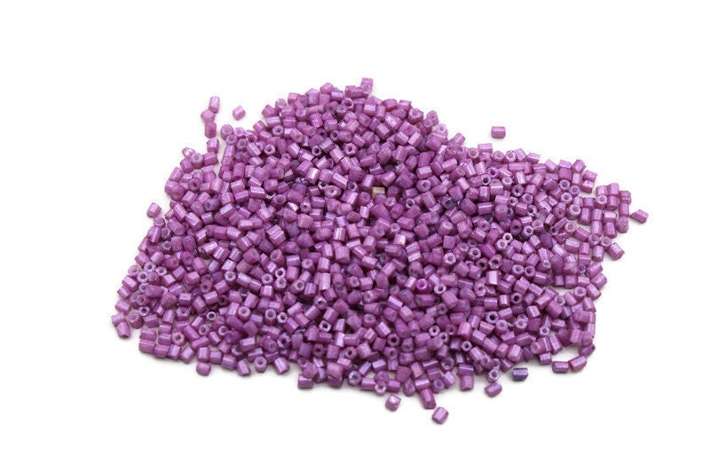 11/0 2 Cut Seed Beads, Orchid Frosted, 20/50/100 Grams Packs, Embroidery making, Economical Jewelry Making, Indian Hex Cut, Hexagon Beads, 524L/20.