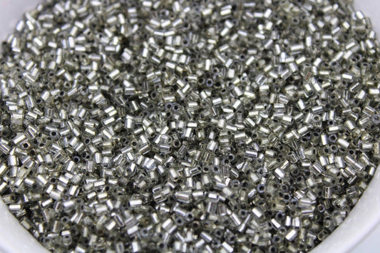 11/0 2 Cut Seed Beads, Metallic Army Silver-Lined , 20/50/100 Grams Packs, Embroidery making, Economical Jewelry Making, Hexagon Beads, 213/4.