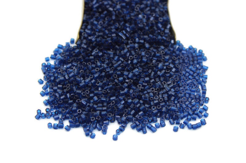 11/0 Preciosa 2 Cut Beads, Tr. Cobalt Blue, Hexagon Glass Czech Seed Beads, 20/50/100 Grams Packs, Preciosa Ornella Beads, Embroidery Beads, Jewelry Findings, 60100/S4