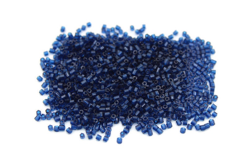 11/0 Preciosa 2 Cut Beads, Tr. Cobalt Blue, Hexagon Glass Czech Seed Beads, 20/50/100 Grams Packs, Preciosa Ornella Beads, Embroidery Beads, Jewelry Findings, 60100/S4