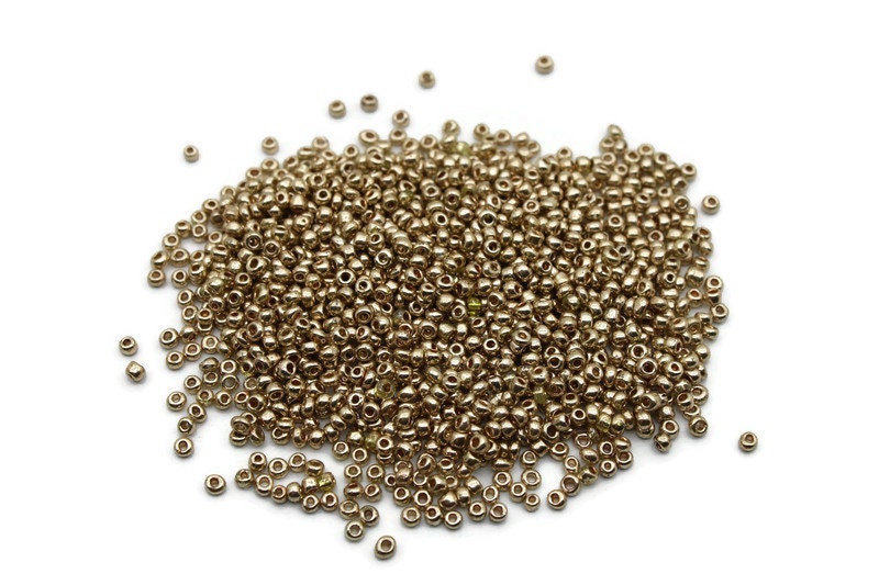 11/0 Seed Beads, Gold Metallic, 20/50/100 Grams Packs, Embroidery making, Economical Jewelry Making, Indian Seed Beads, Craft Supply, 9004