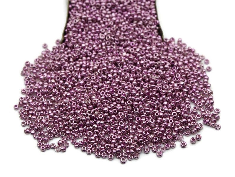 11/0 Seed Beads, Pink Metallic, 20/50/100 Grams Packs, Embroidery making, Economical Jewelry Making, Indian Seed Beads, Craft Supply, 9006