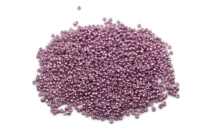 11/0 Seed Beads, Pink Metallic, 20/50/100 Grams Packs, Embroidery making, Economical Jewelry Making, Indian Seed Beads, Craft Supply, 9006