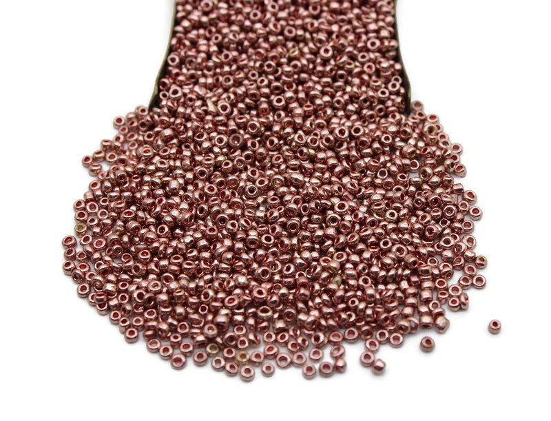 11/0 Seed Beads, Rose Gold Metallic, 20/50/100 Grams Packs, Embroidery making, Economical Jewelry Making, Indian Seed Beads, Craft Supply, 9001