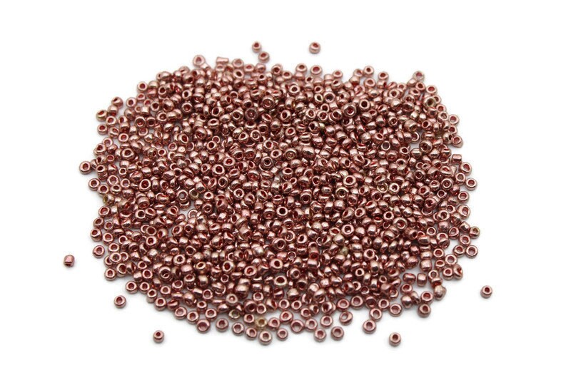 11/0 Seed Beads, Rose Gold Metallic, 20/50/100 Grams Packs, Embroidery making, Economical Jewelry Making, Indian Seed Beads, Craft Supply, 9001