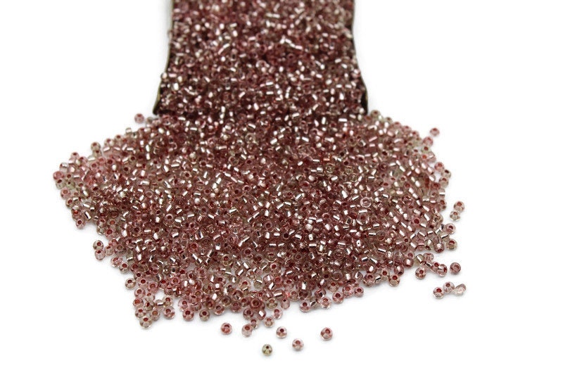 11/0 Seed Beads, Pink Silver-Line, 20/50/100 Grams Packs, Embroidery making, Economical Jewelry Making, Indian Seed Beads, Craft Supply, 8001