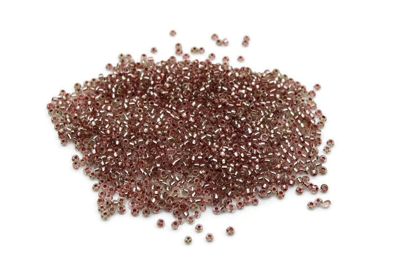 11/0 Seed Beads, Pink Silver-Line, 20/50/100 Grams Packs, Embroidery making, Economical Jewelry Making, Indian Seed Beads, Craft Supply, 8001