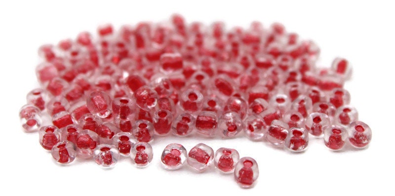 6/0 Seed Beads, Red Color-Lined, 20/50/100 Grams Packs, Embroidery Beads, Jewelry Beads, Craft Supply, Rondelle Beads, Indian Seed Beads, 302/1.