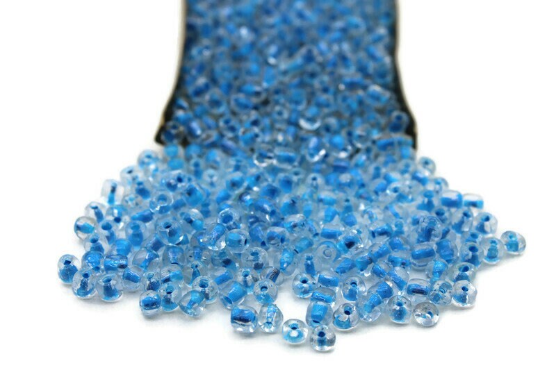 6/0 Seed Beads, Arabian Blue Color-Lined, 20/50/100 Grams Packs, Embroidery Beads, Jewelry Beads, Craft Supply, Rondelle Beads, Seed Beads, 211/4.