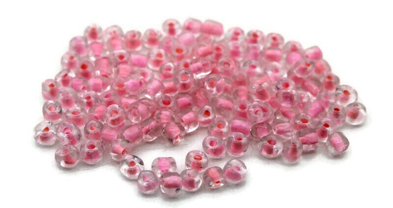 6/0 Seed Beads, Baby Pink Color-Lined, 20/50/100 Grams Packs, Embroidery Beads, Jewelry Beads, Craft Supply, Rondelle Beads, Indian Beads, 210/5.