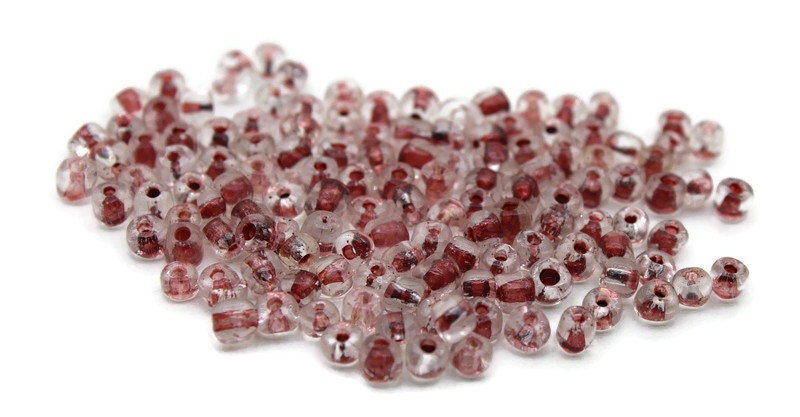 6/0 Seed Beads, Burgundy Color-Lined, 20/50/100 Grams Packs, Embroidery Beads, Jewelry Beads, Craft Supply, Rondelle Beads, Indian Seed Beads, 310L/6.