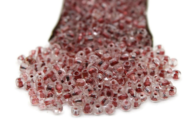 6/0 Seed Beads, Burgundy Color-Lined, 20/50/100 Grams Packs, Embroidery Beads, Jewelry Beads, Craft Supply, Rondelle Beads, Indian Seed Beads, 310L/6.