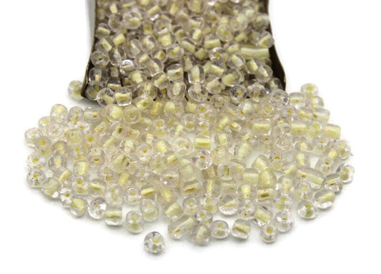 6/0 Seed Beads, Ivory Color-Lined, 20/50/100 Grams Packs, Embroidery Beads, Jewelry Beads, Craft Supply, Rondelle Beads, Indian Seed Beads, 134/13.