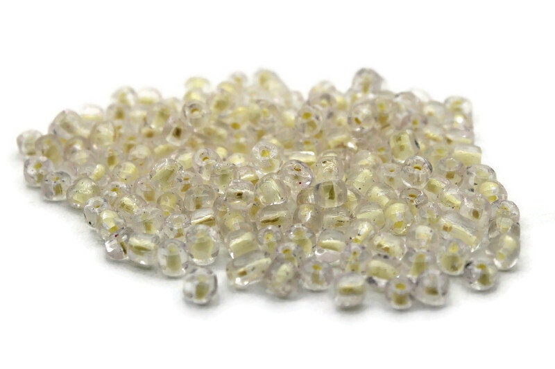 6/0 Seed Beads, Ivory Color-Lined, 20/50/100 Grams Packs, Embroidery Beads, Jewelry Beads, Craft Supply, Rondelle Beads, Indian Seed Beads, 134/13.