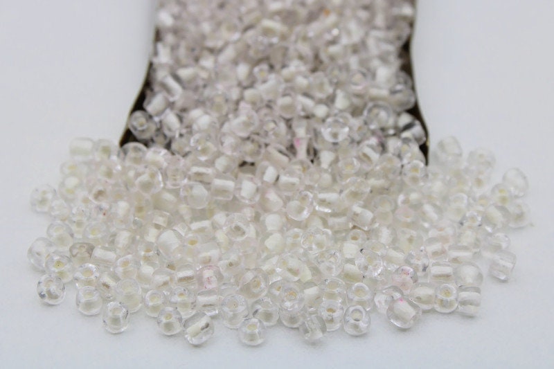 6/0 Seed Beads, Off White Color-Lined, 20/50/100 Grams Packs, Embroidery Beads, Jewelry Beads, Craft Supply, Rondelle Beads, Indian Seed Beads, 2201/15.