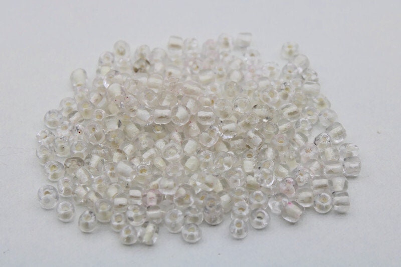 6/0 Seed Beads, Off White Color-Lined, 20/50/100 Grams Packs, Embroidery Beads, Jewelry Beads, Craft Supply, Rondelle Beads, Indian Seed Beads, 2201/15.