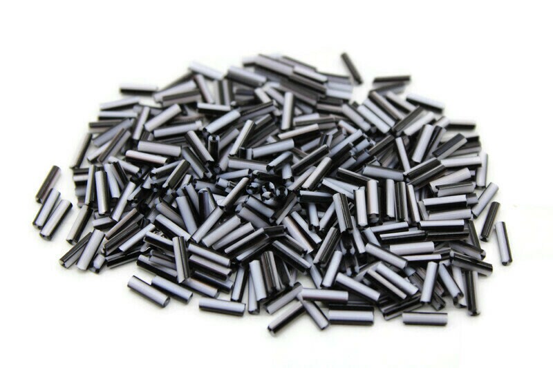 Czech Striped Bugle Beads, Black-White, Size 4, 20/50/100 Grams Pack, Vintage Czech Beads, Embroidery Beads, Jewelry Beads, Craft Supply, 03590/3