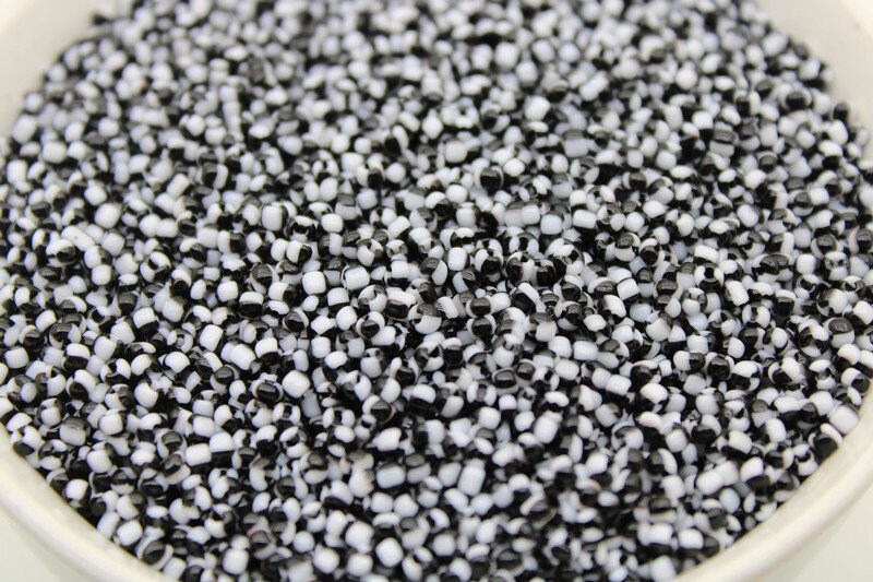 8/0 Black-White Striped Seed Beads, 20/50/100 Grams Packs, Embroidery Beads, Jewelry Beads, Craft Supply, Rondelle Beads, Indian Seed Beads, 491/7.