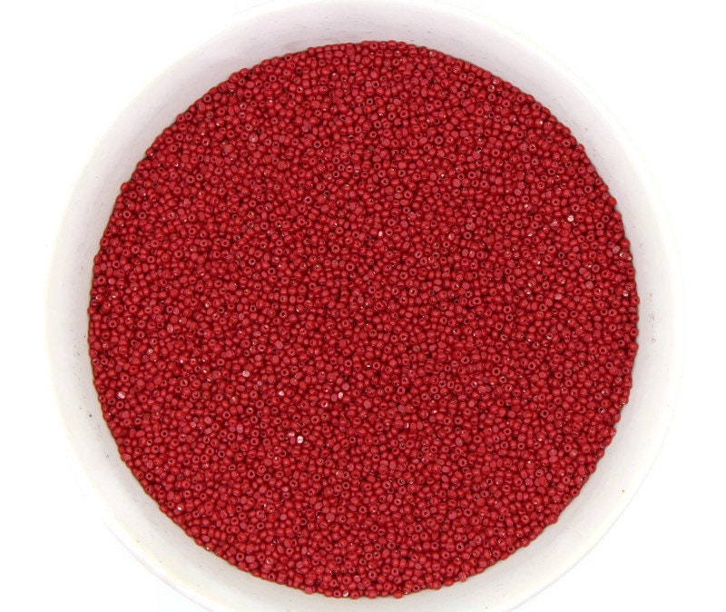 13/0 Charlotte True Cut Beads, Opaque Dark Red (2 Perfect Facets) 5/10/20/50/250/500 Grams, Embroidery Material, Jewelry Supply, Premium True Cuts, 93210