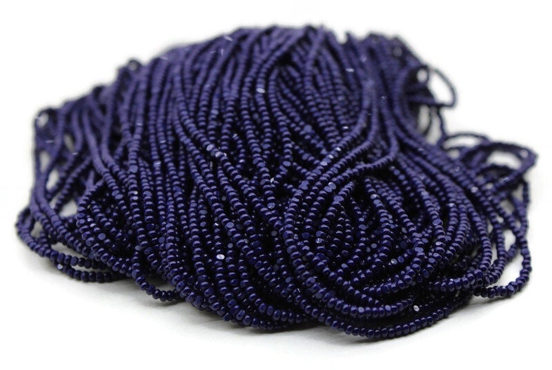 13/0 Charlotte True Cut Beads, Opaque Navy Blue (2 Perfect Facets) 5/10/20/50/250/500 Grams, Embroidery Material, Jewelry Supply, Premium True Cuts, 33070